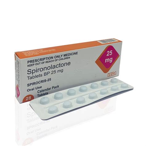 Spirocris 25 Spironolactone 25 Mg Tablet Vega Biotec Pvt Ltd 28 Tablets Calender Pack At Rs