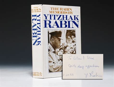 Rabin Memoirs First Edition Signed Yitzhak Rabin Bauman Rare Books