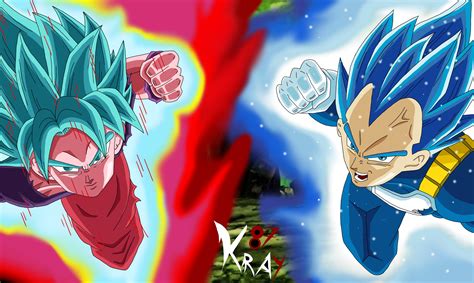 Goku Ssj Blue Kaioken Vegeta Ssj Blue Evolution By Kraymansh87 On