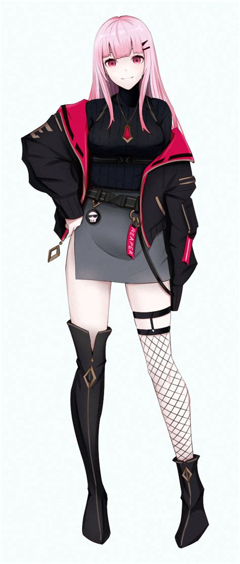 Safebooru 1girl Alternate Costume Asymmetrical Legwear Bangs Belt Black Sweater Blunt Bangs