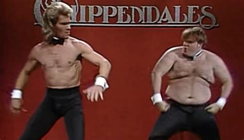 Patrick Swayze And Chris Farley Chippendales Snl Skit Chippendales Homage To A Great Snl