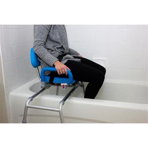 Platinum Health Carousel Sliding Transfer Bench With Swivel Seat Premium Padded Bath Shower