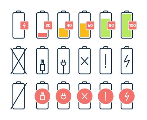 Battery Charge Icon Set 2153694 Vector Art At Vecteezy