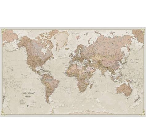 Giant World Map Poster Laminated Mural Wall