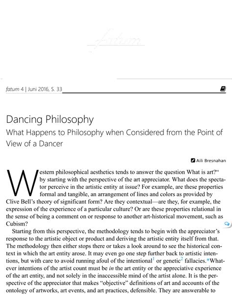 Pdf Dancing Philosophy