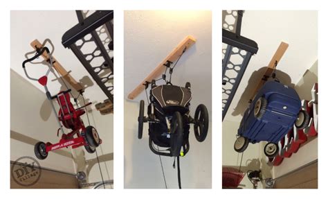 Hanging garage shelves with chains. Organized Garage Makeover - The DIY Village