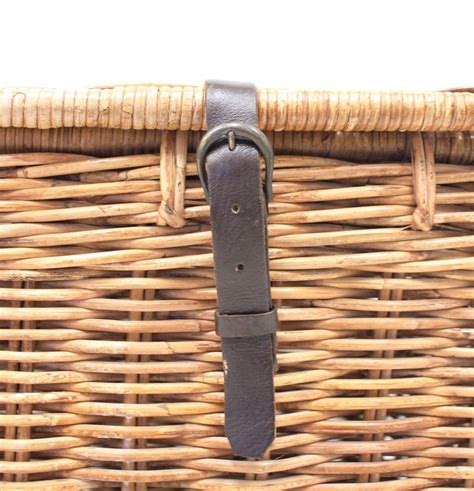 Vintage Midcentury Wicker Laundry Basket 1950s For Sale
