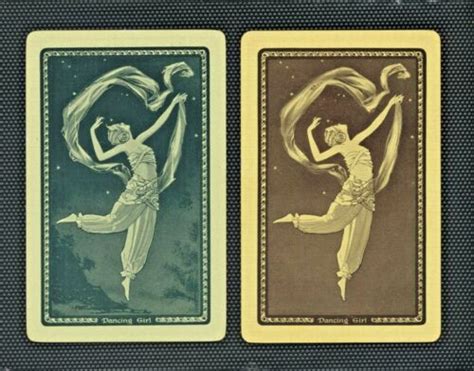 Vintage Pr Art Deco Swapplaying Cards Silhouette Of Women Dancing