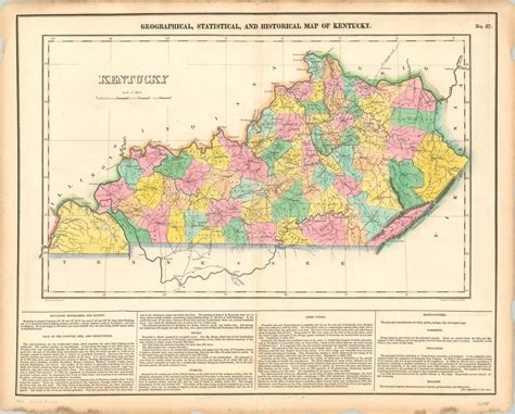 Geographical Statistical And Historical Map Of Kentucky Curtis