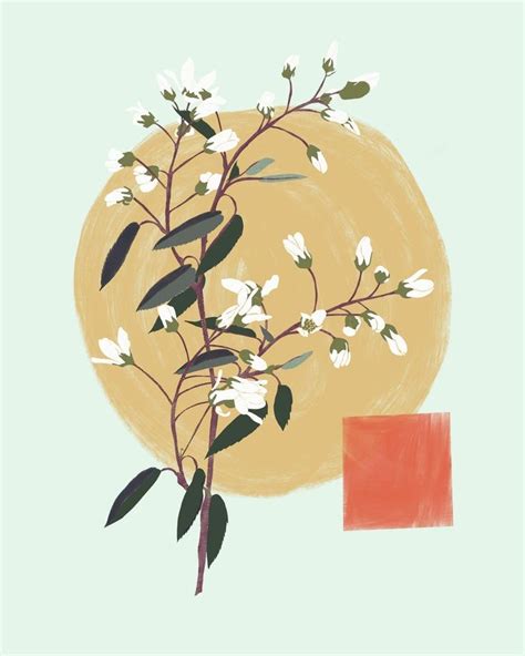 Minimalist Art Japanese Art Floral Illustration Botanical Etsy In