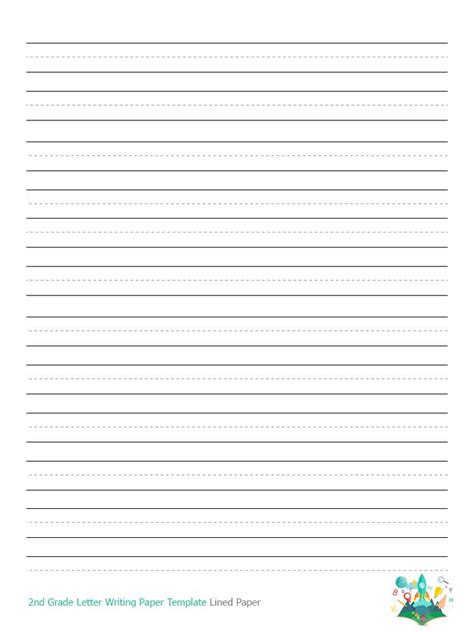 2nd Grade Letter Writing Paper Template Primary Writing Paper Lined