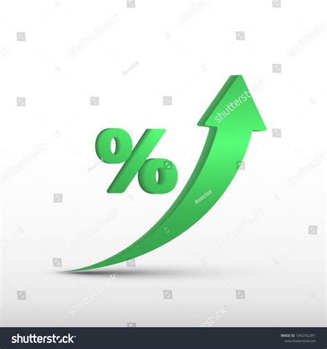 Gdp High Growth Green Arrow Percent Stock Vector Royalty Free