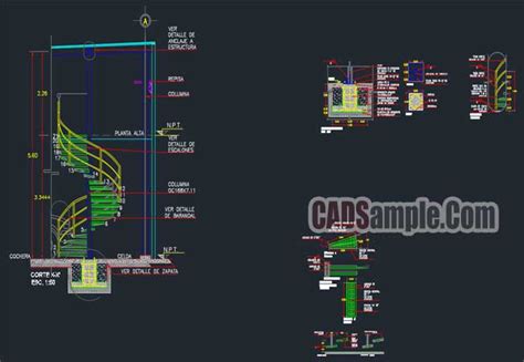 Spiral Staircase Autocad Detail Drawings 2