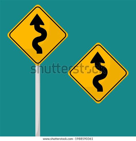 Winding Road Signs Road Signs Set Stock Vector Royalty Free