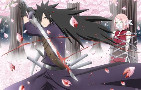 Wallpaper Blood Sword Katana Sakura Naruto Madara Uchiha Images