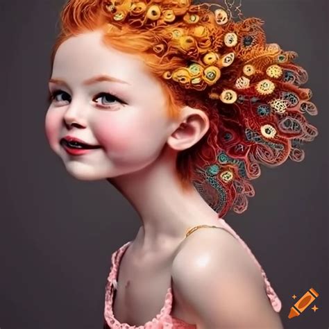 Colorful Illustration Of Adorable Girls With Unique Embellishments On