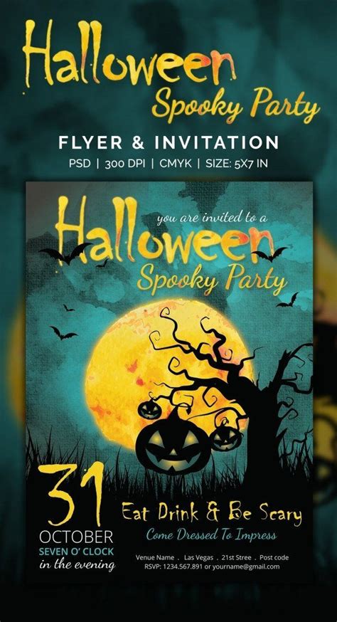 Halloween Party Invitation Templates 35 Halloween Invitation Free Psd  In 2020 Party Invite