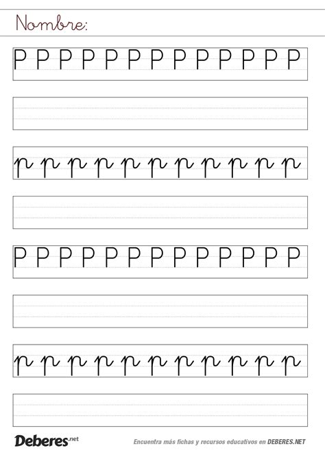 Ficha De La Letra P Con Pauta Montessori