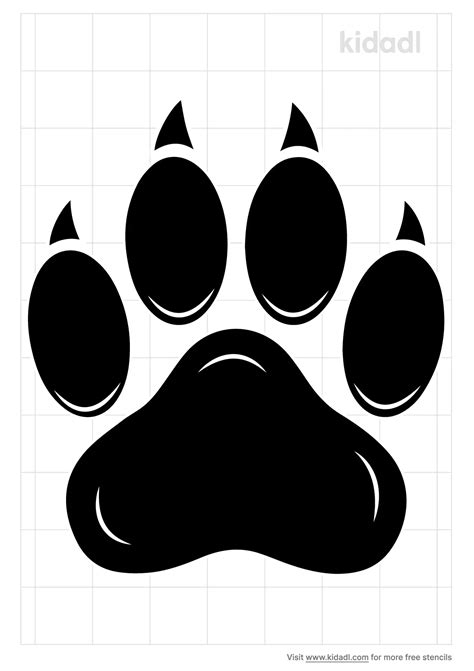 Free Paw Print Cat Stencil Stencil Printables Kidadl