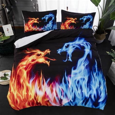 3d Ice And Fire Dragon Bedding Set Duvet Cover Quilt Cover Pillowcases Ebay Quilt Comforter