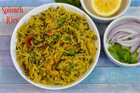Spinach Rice Palak Rice Instant Pot Indian Veggie Delight