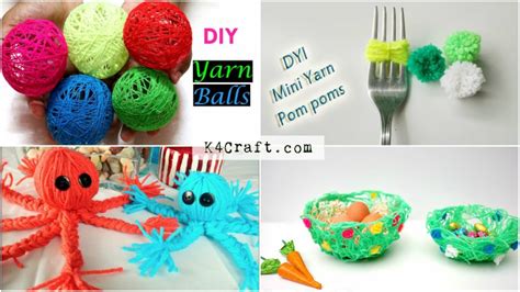 Easy Yarn Craft Ideas For Kids K4 Craft