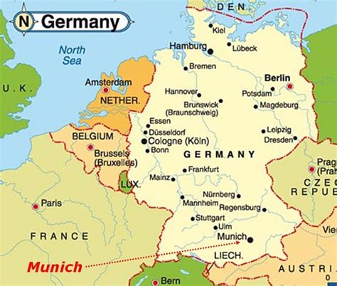 Munich Germany Map Of Europe Oxyi Map