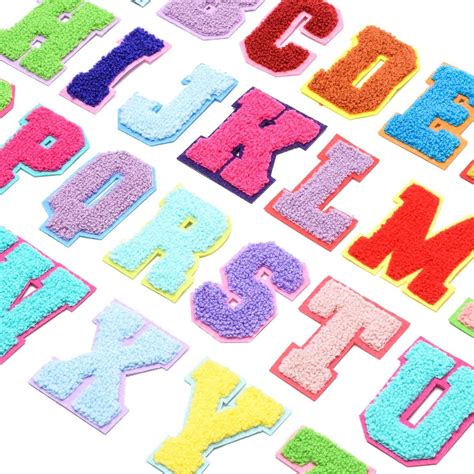 Multi Colour Chenille Embroidered Letters Applique Patch Etsy