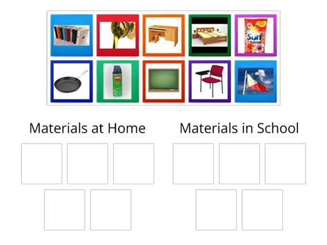 Classifying Materials Found At Home And In School Group Sort