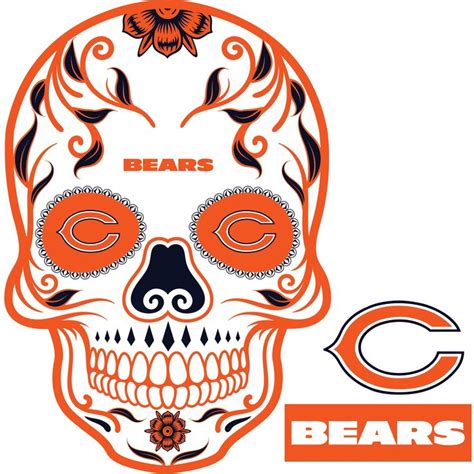 Chicago Bears Skull Officially Licensed Nfl Removable Adhesive