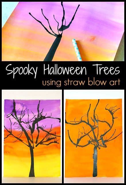 On the occasion of halloween, many children tend to scare and disguise themselves as witches, zombies, mummies, vampires or even bats. Make Spooky Trees for Halloween Using Blow Art - Buggy and ...