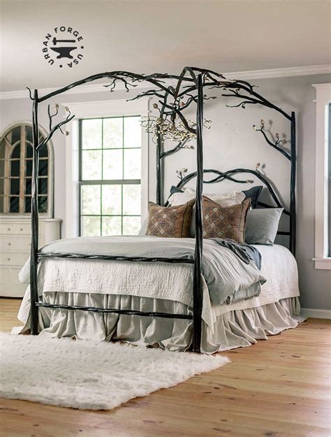 Elm Springs Wrought Iron Canopy Bed In 2021 Iron Canopy Bed Canopy
