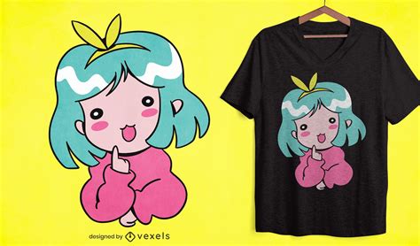 Anime Girl T Shirt Design Vector Download