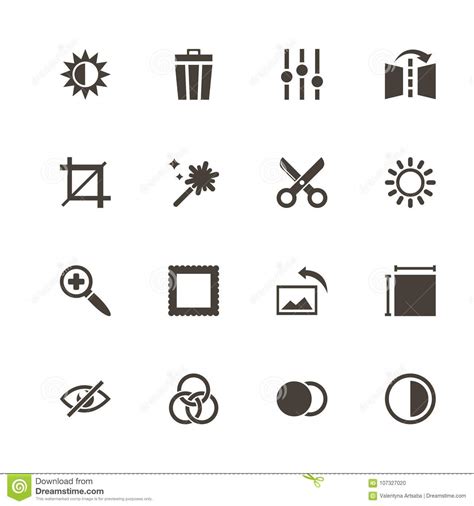 Image Editing Flat Vector Icons Stock Vector Illustration Of
