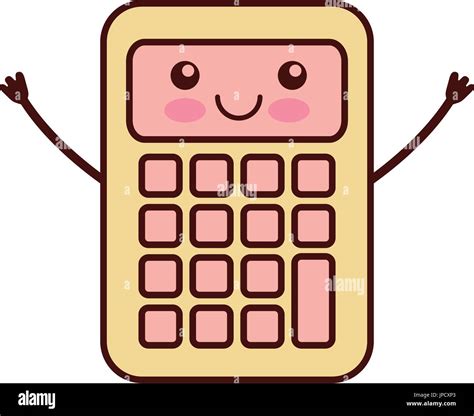Calculadora Matemática Personaje Kawaii Imagen Vector De Stock Alamy