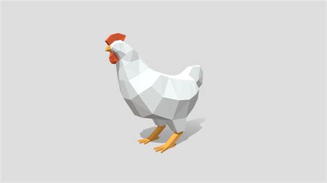 Stylized Low Poly Chicken 3d Model By Mentegourt 53903a4 Sketchfab