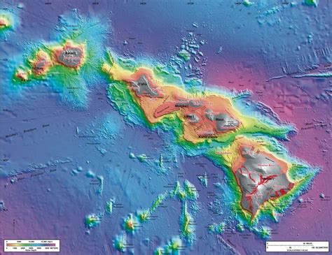 Volcano Places Hawaii Undersea Map