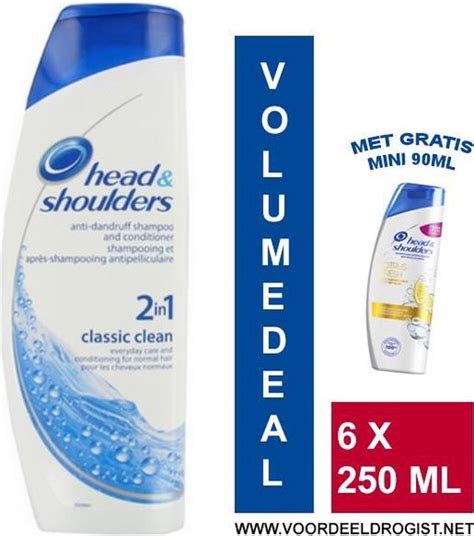 Head And Shoulders Shampoo Classic Clean 2 In 1 Volumedeal 6 X 250ml