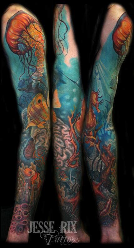 Ocean Sleeve Tattoo By Jesse Rix Tattoos