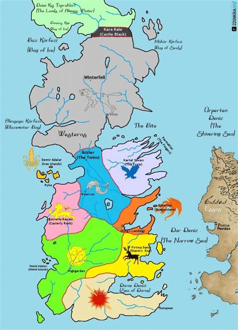Map Of The Seven Kingdoms Game Of Thrones Artwork Hbo Game Of