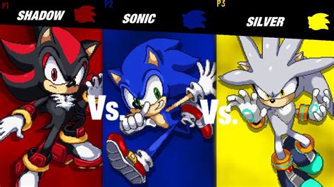 Ssf2 09b Mod Fights Shadow Vs Sonic Vs Silver Team 06 Youtube