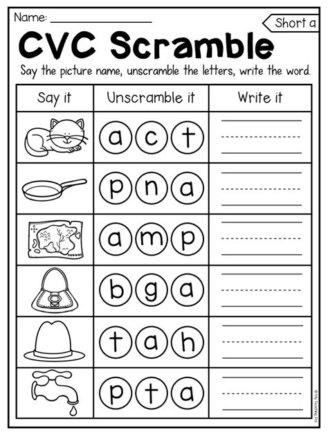 Kindergarten Vocabulary Activities