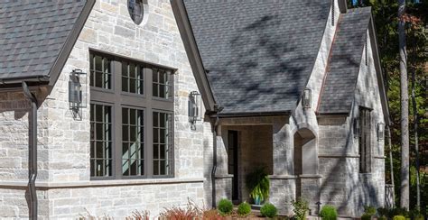 Luxury Country Natural Stone Veneer Dream Home Facade Front Yard