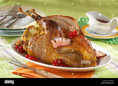 Guinea Fowl With Bacon Stuffing Stock Photo Alamy