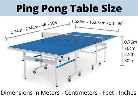 Mesa Ping Pong Tamanho
