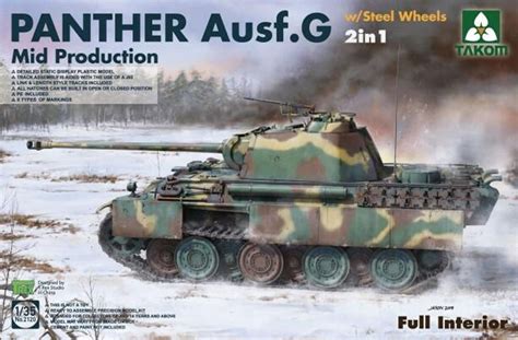 135 Takom Panther Ausf G Mid Production Tank Wsteel Wheels And Full
