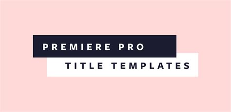 Pikbest have found premiere video templates for personal commercial usable. Adobe Premiere Pro Cc Title Templates Download - Template ...