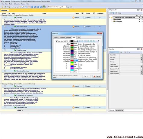 In this formal assessment template, we have provided a document on credit assessment in determining the feasibility of debtors using profile matching. Financial Risk Assessment Checklist - To Do List, Organizer, Checklist, PIM, Time and Task ...