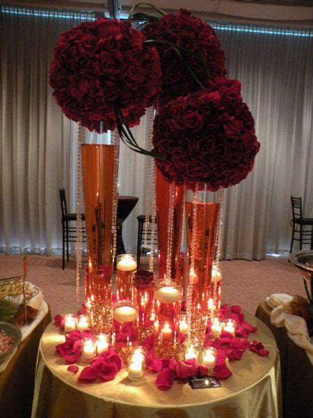The party is just getting started. Burgundy Gold Red Centerpiece | Burgundy wedding, Wedding ...