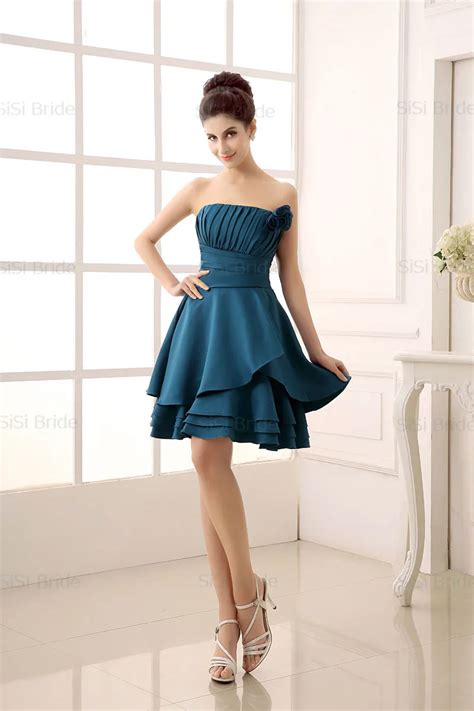 Buy Elegant Designsexy Strapless Women Satin Prom Dresses Short Evening Gown